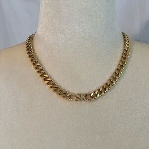 Cuban chain initial necklace